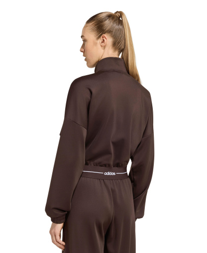 adidas Women's Hyperglam Track Cropped Training Track Jacket - Aurora Coffee