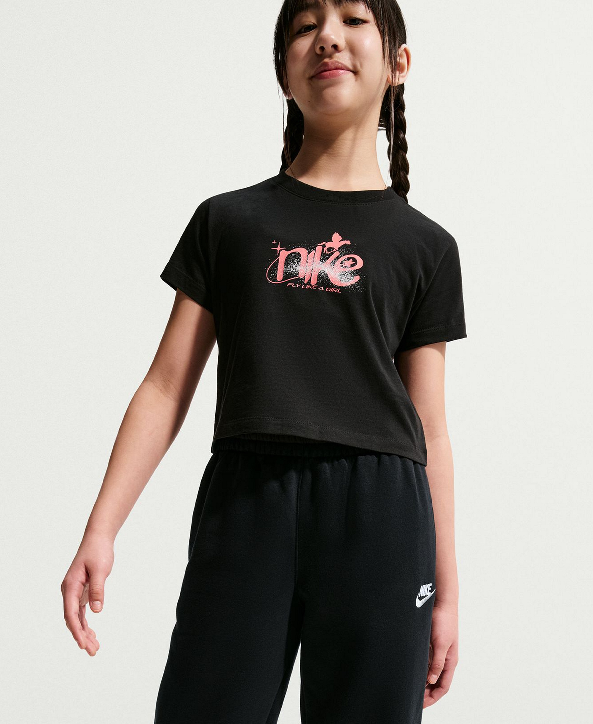 Nike Girls' and Boys' 7-20 Sportswear Loose Open-Hem Pants - Black/wlfg