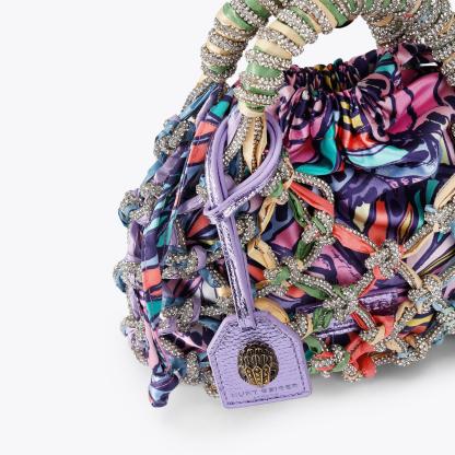 Kurt Geiger London Small Macrame Crystal Bag - Purple - view 4
