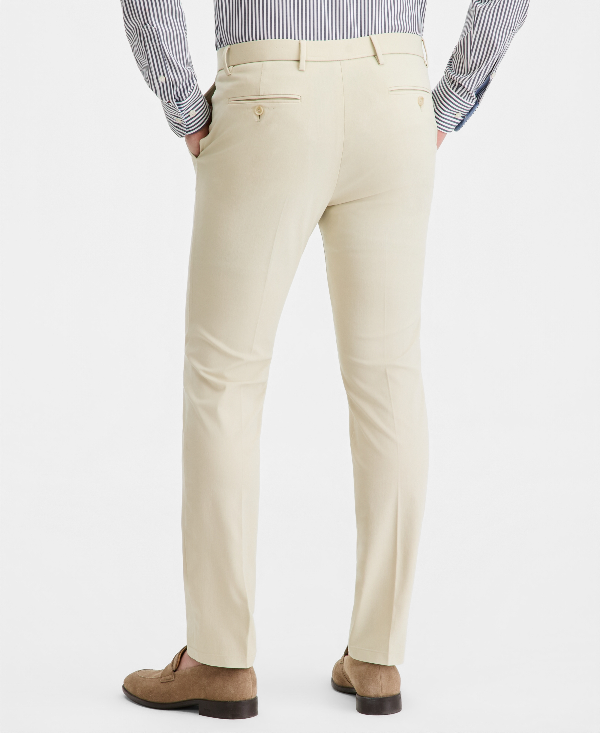 Tommy Hilfiger Men's Modern-Fit TH Flex Stretch Solid Performance Pants - CREAM