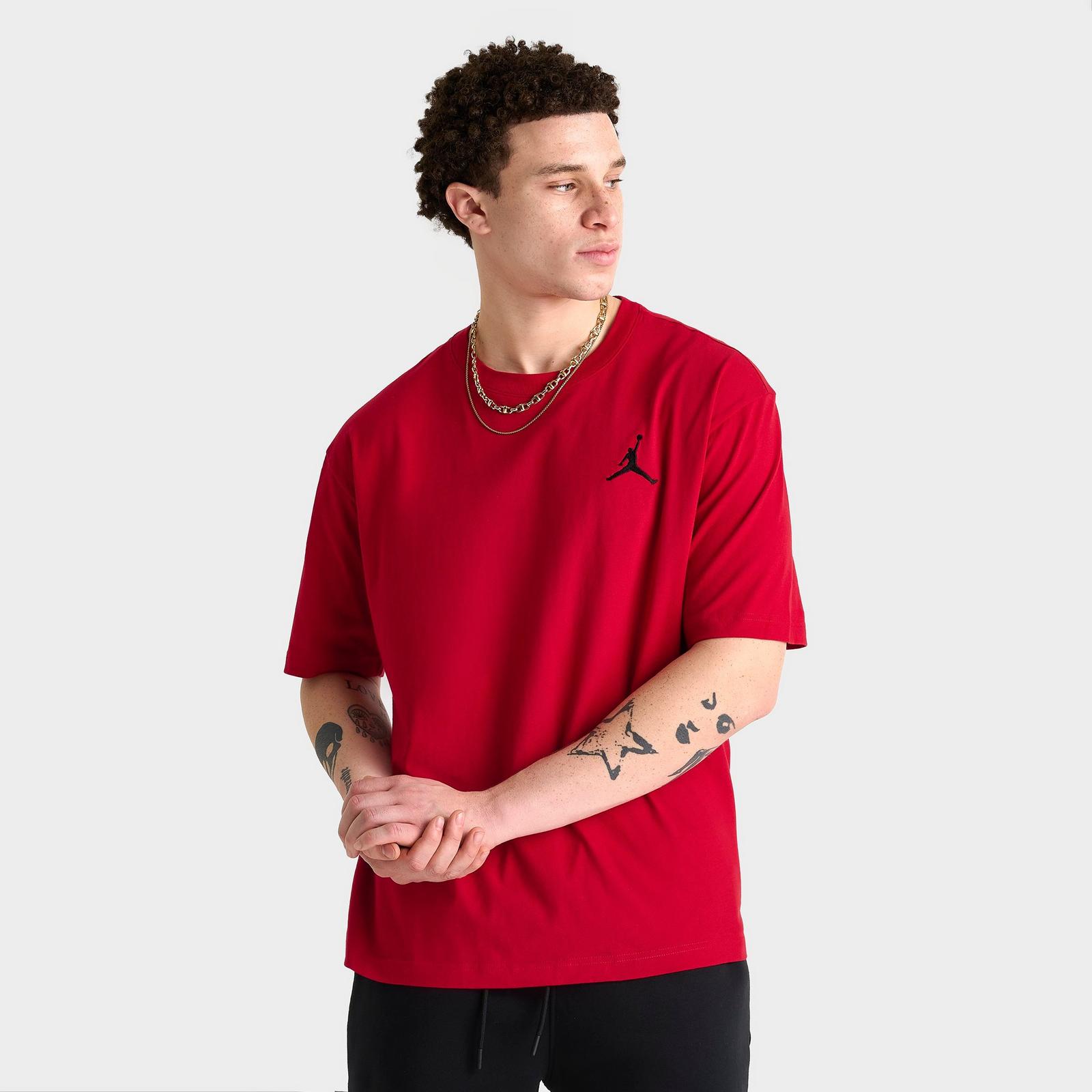 Men's Jordan Embroidered Jumpman T-Shirt - Gym Red/Black - view 1
