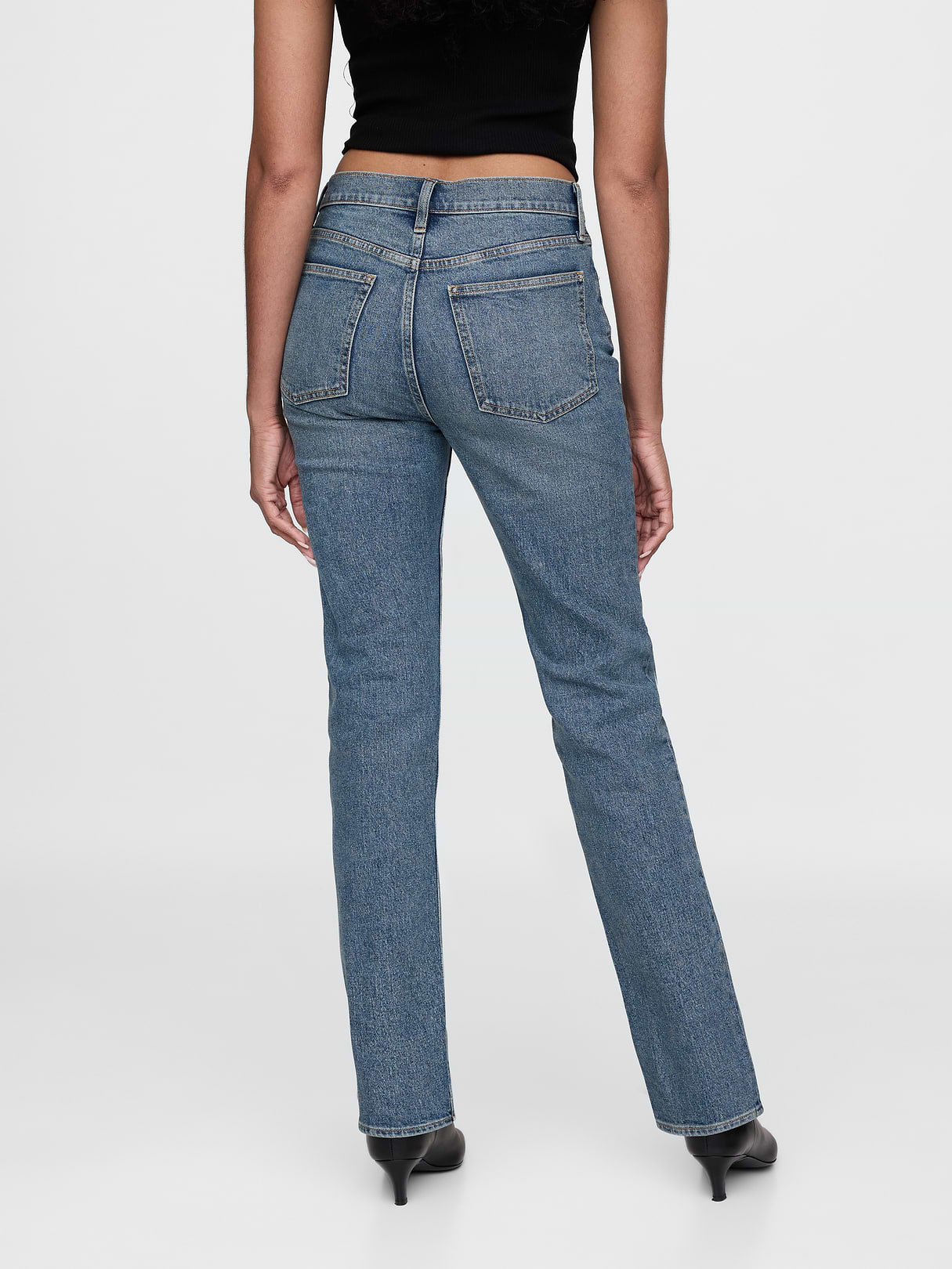 High Rise '90s Slim Straight Jeans - Blue vintage tint