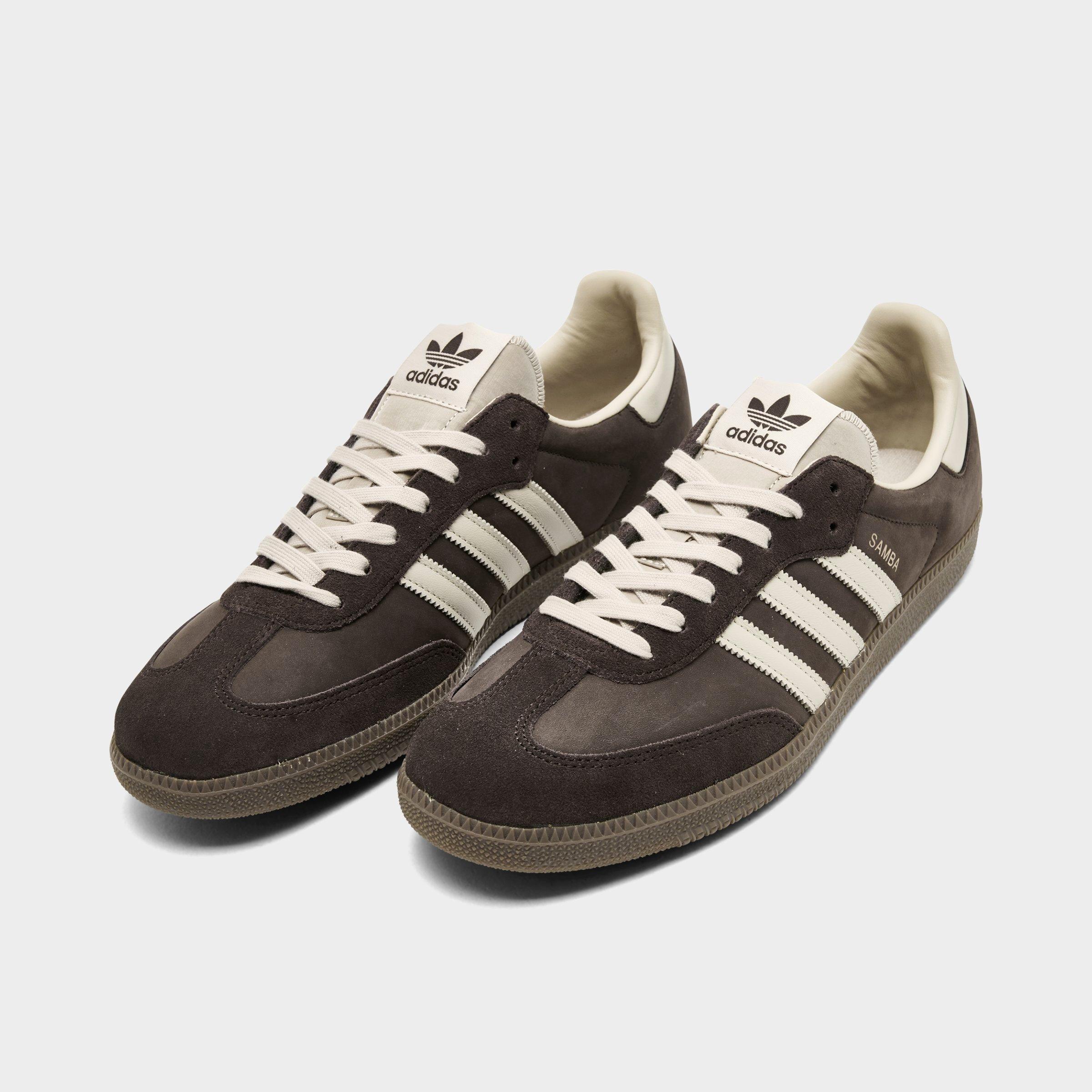 Men's adidas Originals Samba OG Casual Shoes - Part 2 - Aurora Coffee/Khaki/Gum - Both shoes facing left