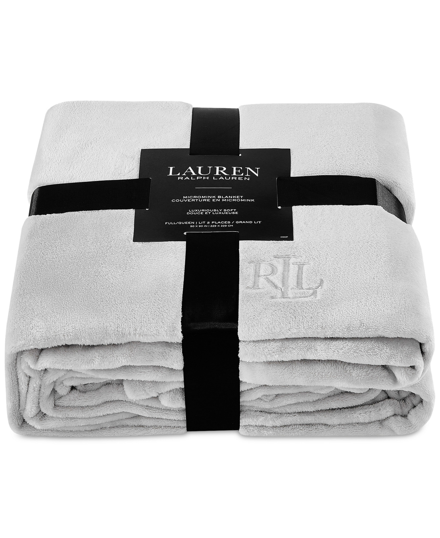 Lauren Ralph Lauren Micromink Plush Blanket, Twin - Grey