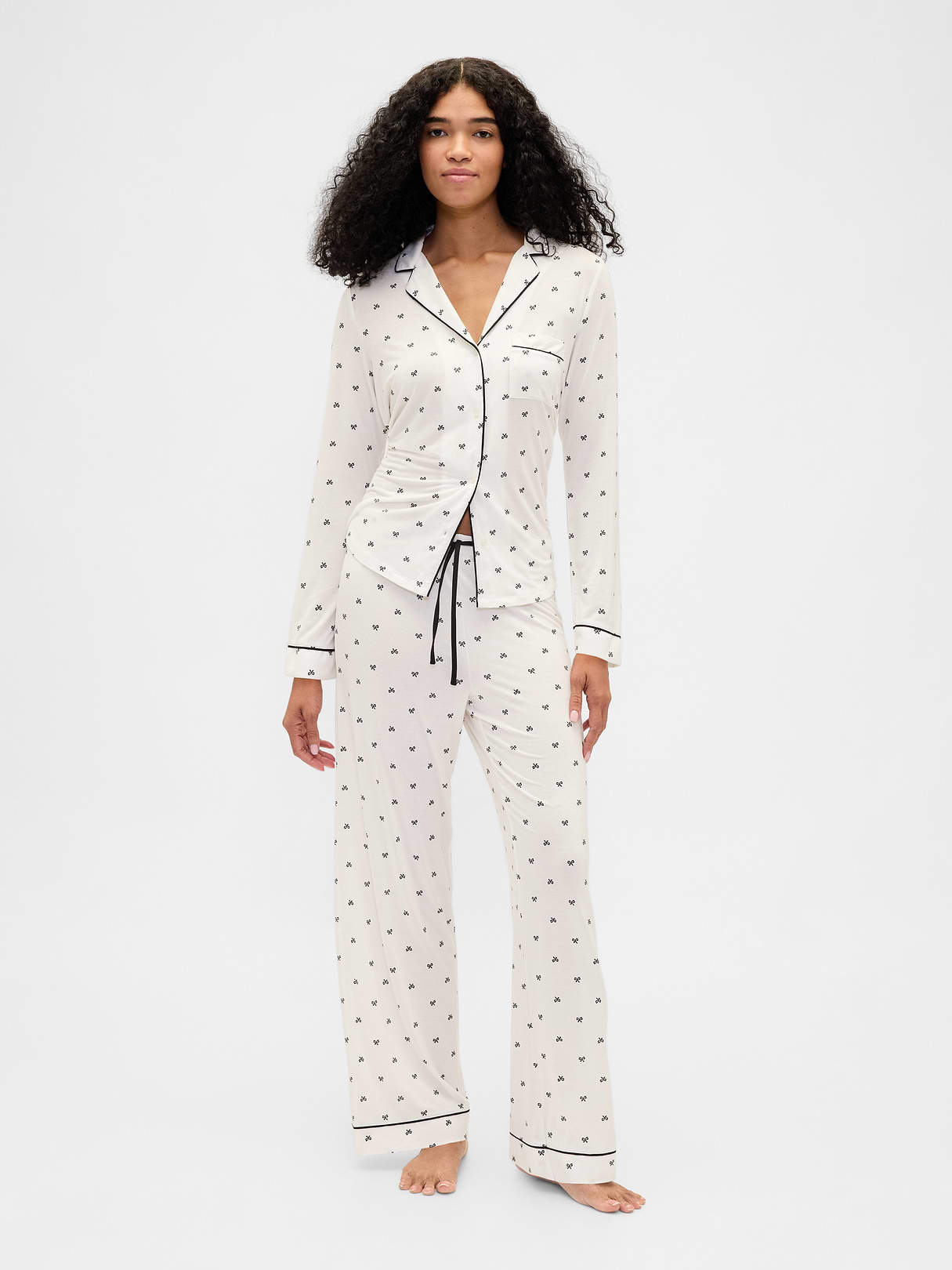 SoftMade Modal PJ Pants - Black bow print