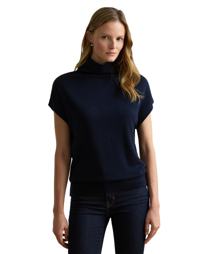 Lauren Ralph Lauren Women's Mock-Neck Cap-Sleeve Sweater - Lauren Navy
