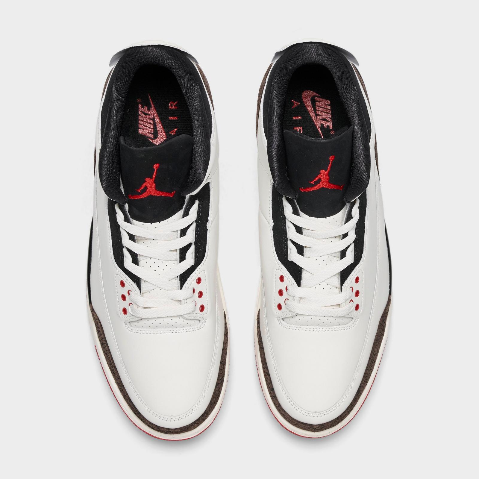 Men's Air Jordan Retro 3 Basketball Shoes - Sail/Black/University Red/Pale Ivory/Palomino - view 5