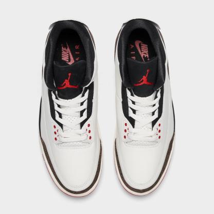 Men's Air Jordan Retro 3 Basketball Shoes - Sail/Black/University Red/Pale Ivory/Palomino - view 5