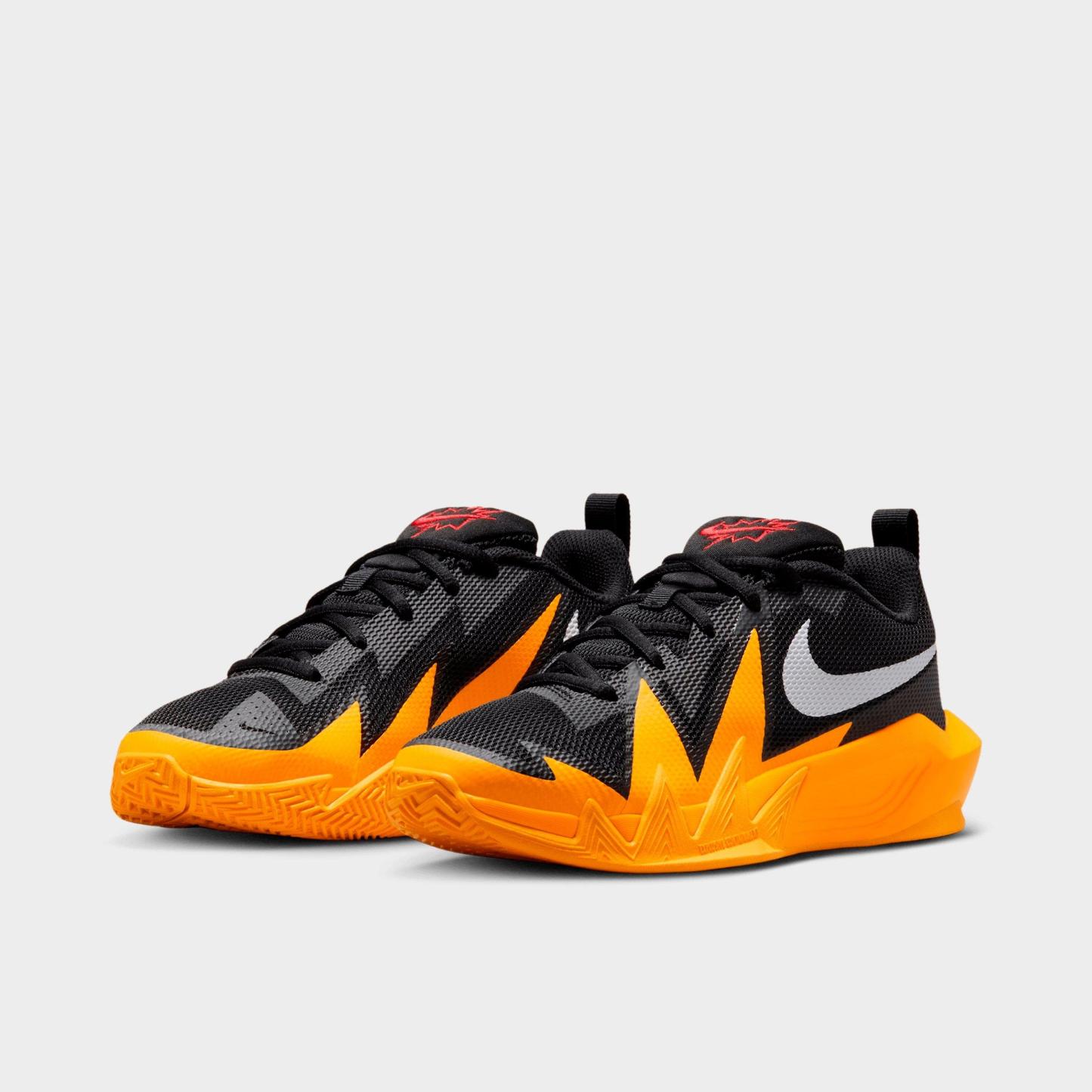 Big Kids' Nithtke S.T. Dynamite Basketball Shoes - Black/Laser Orange/University Gold/White - Both shoes facing left