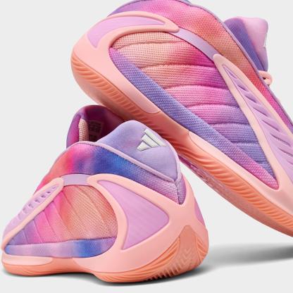 Big Kids' adidas Anthony Edwards 2 Low Basketball Shoes - Haze Coral/Bliss Lilac/Zero Metallic - Detail shot