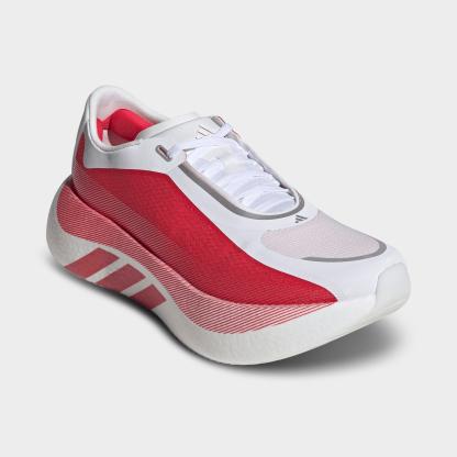 Men's adidas Hyperboost Edge Running Shoes - Part 1 - Cloud White/Pure Ruby/Metallic - Both shoes facing left