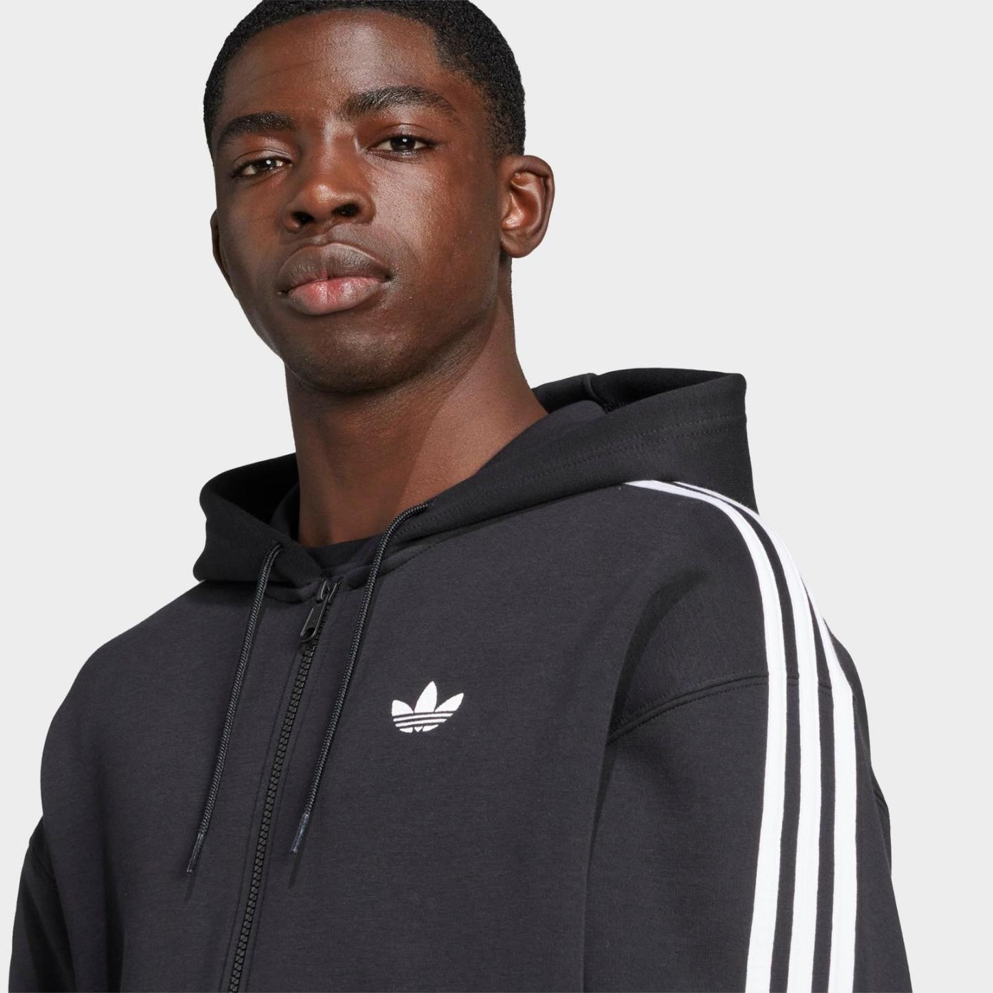 Men's adidas Originals adicolor Spacer Oversized Full-Zip Hoodie - Black - view 5