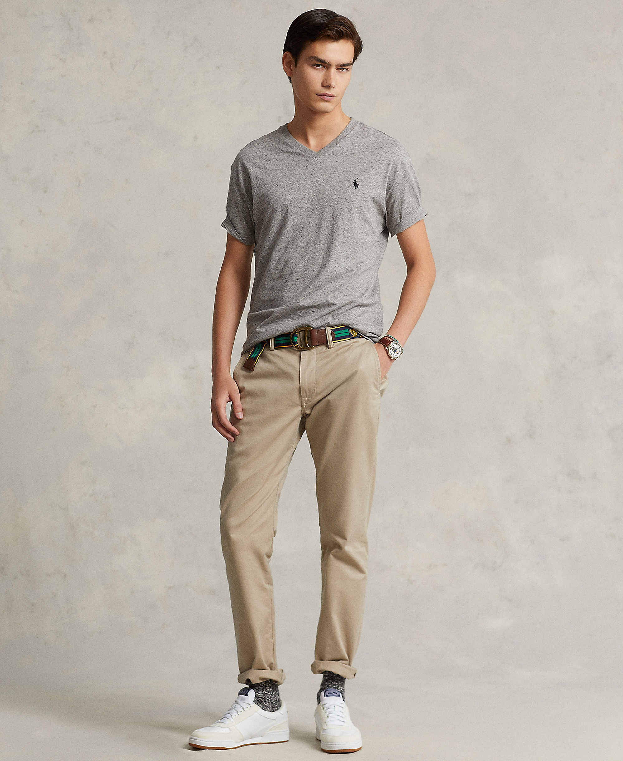 Polo Ralph Lauren Men's Classic-Fit V-Neck T-Shirt - Dark Gray Heather