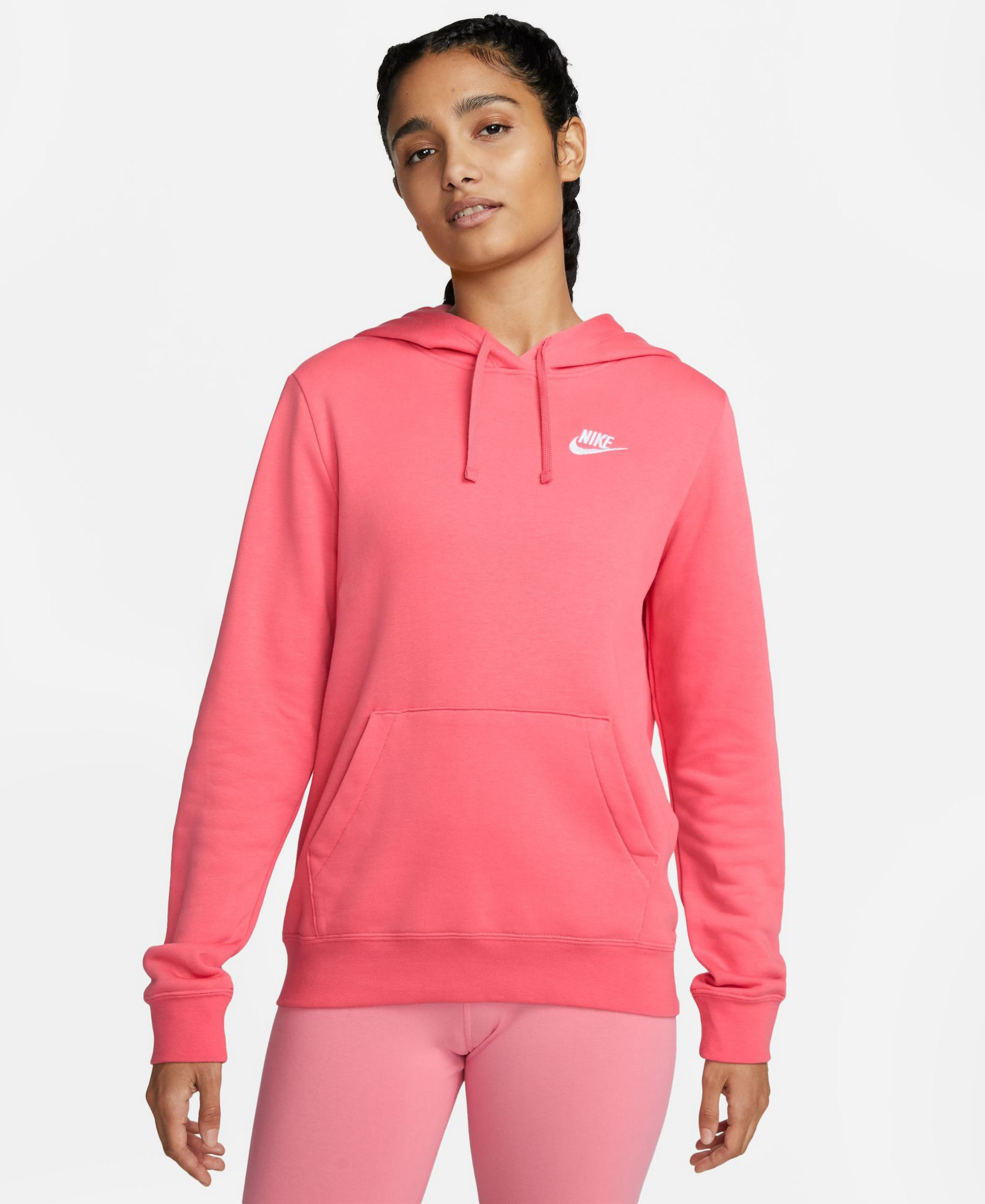 Nike Women's Sportswear Club Fleece Pullover Hoodie - Sea Coral/white