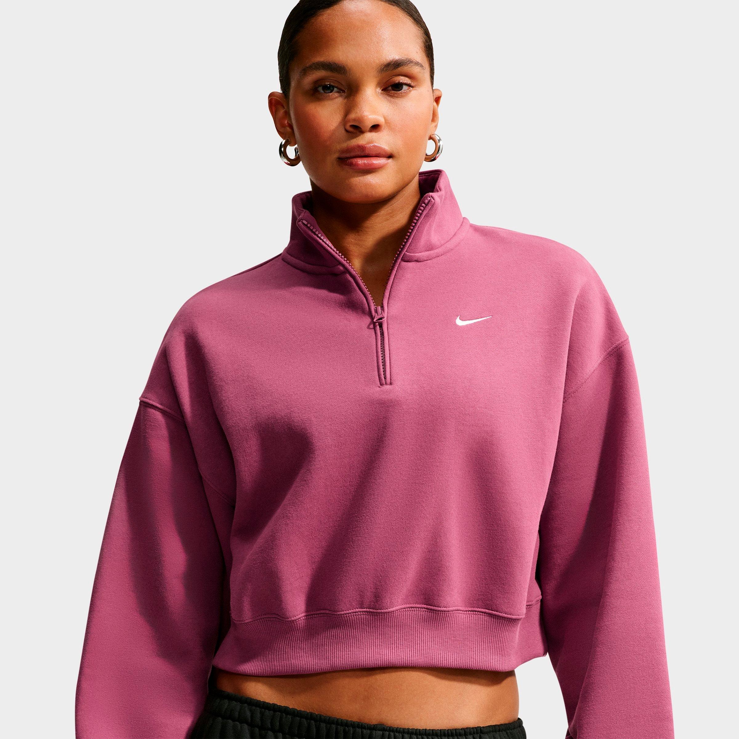Women's Nithtke Studio Fleece Medium-Weight Oversized Cropped Quarter-Zip Jacket - Pink Smoke/Sail