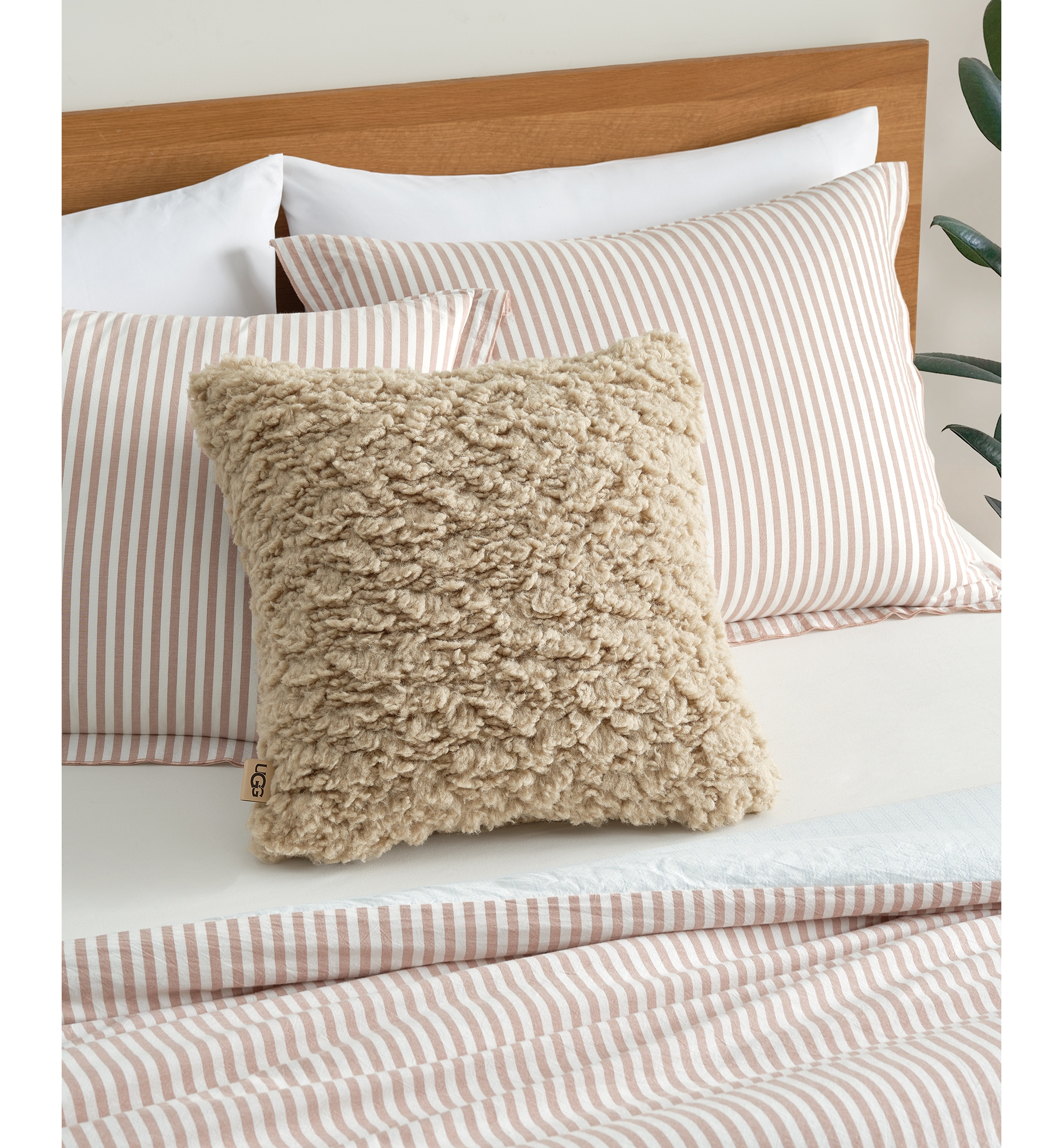 UGG® Shira Textured Decorative Pillow, 20" x 20" - Mustard Seed