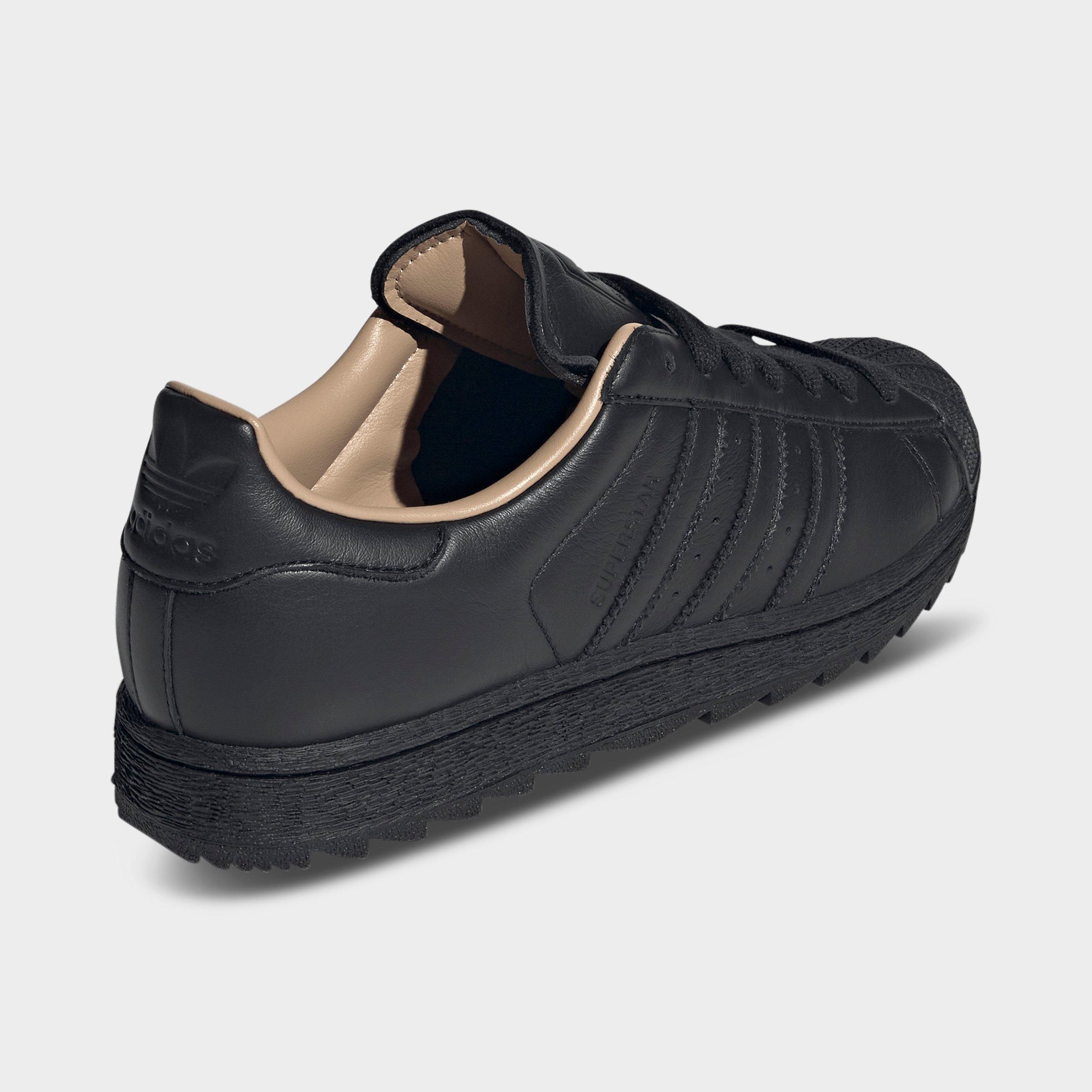 Men's adidas Originals Superstar II Ripple Casual Shoes - Core Black/Core Black/Warm Sandstone - Back view