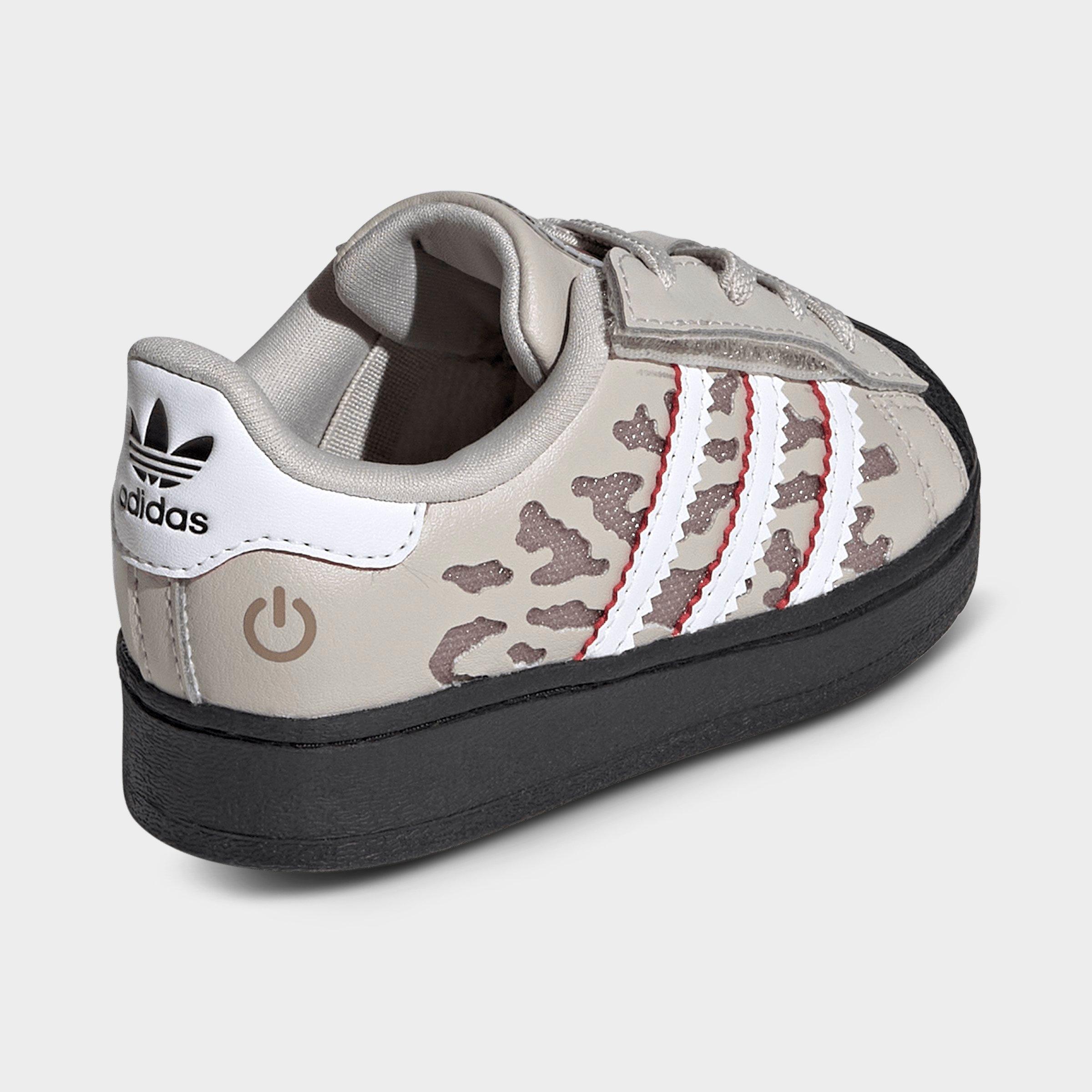 Kids' Toddler adidas Originals Superstar LED Lights Comfort Closure Stretch Lace Casual Shoes - Wonder Alumina/White/Black - Back view