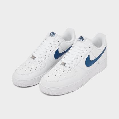 Men's Nike Air Force 1 '07 Low Casual Shoes - White/White/Court Blue