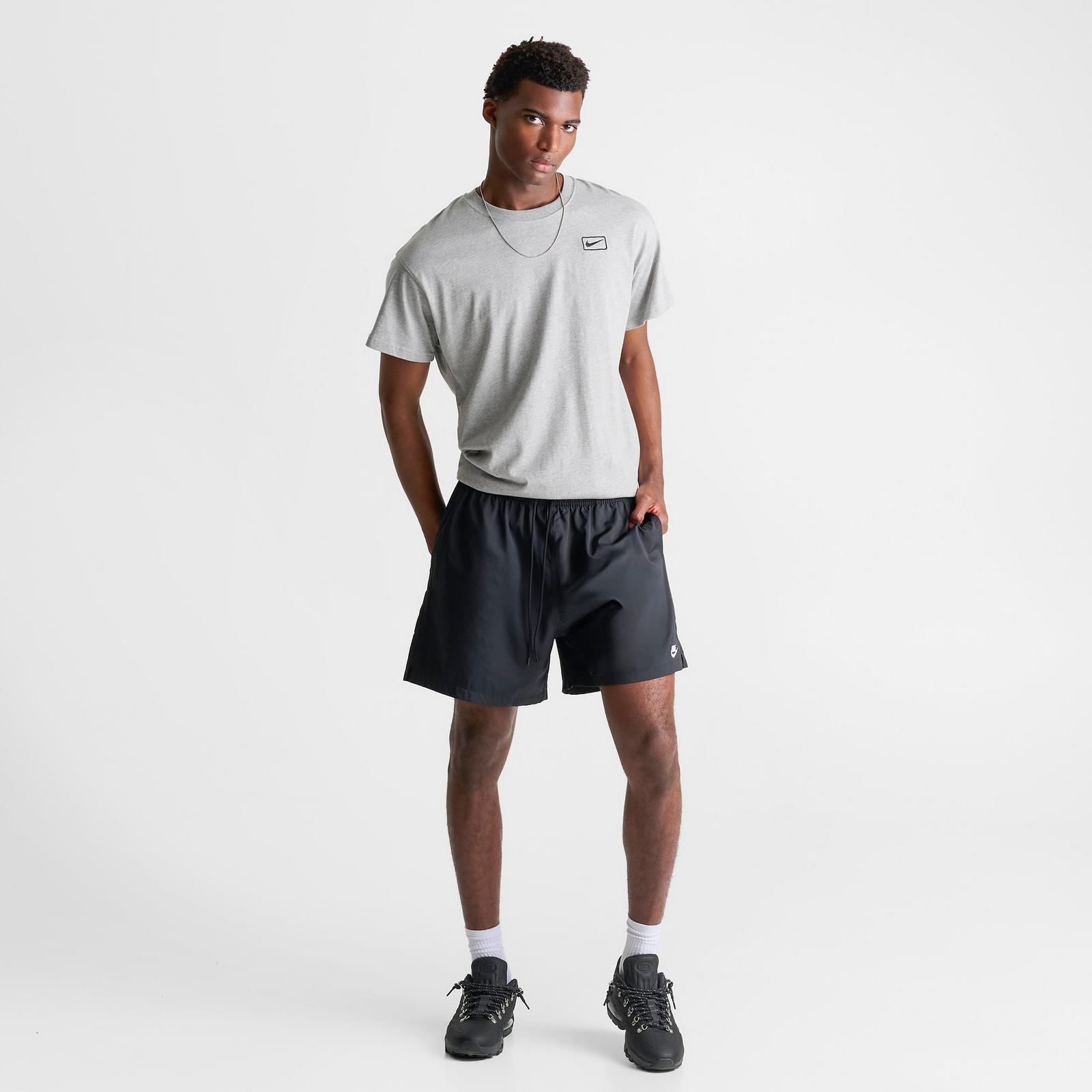 Men's Nike Club Woven 6" Flow Shorts - Black/White
