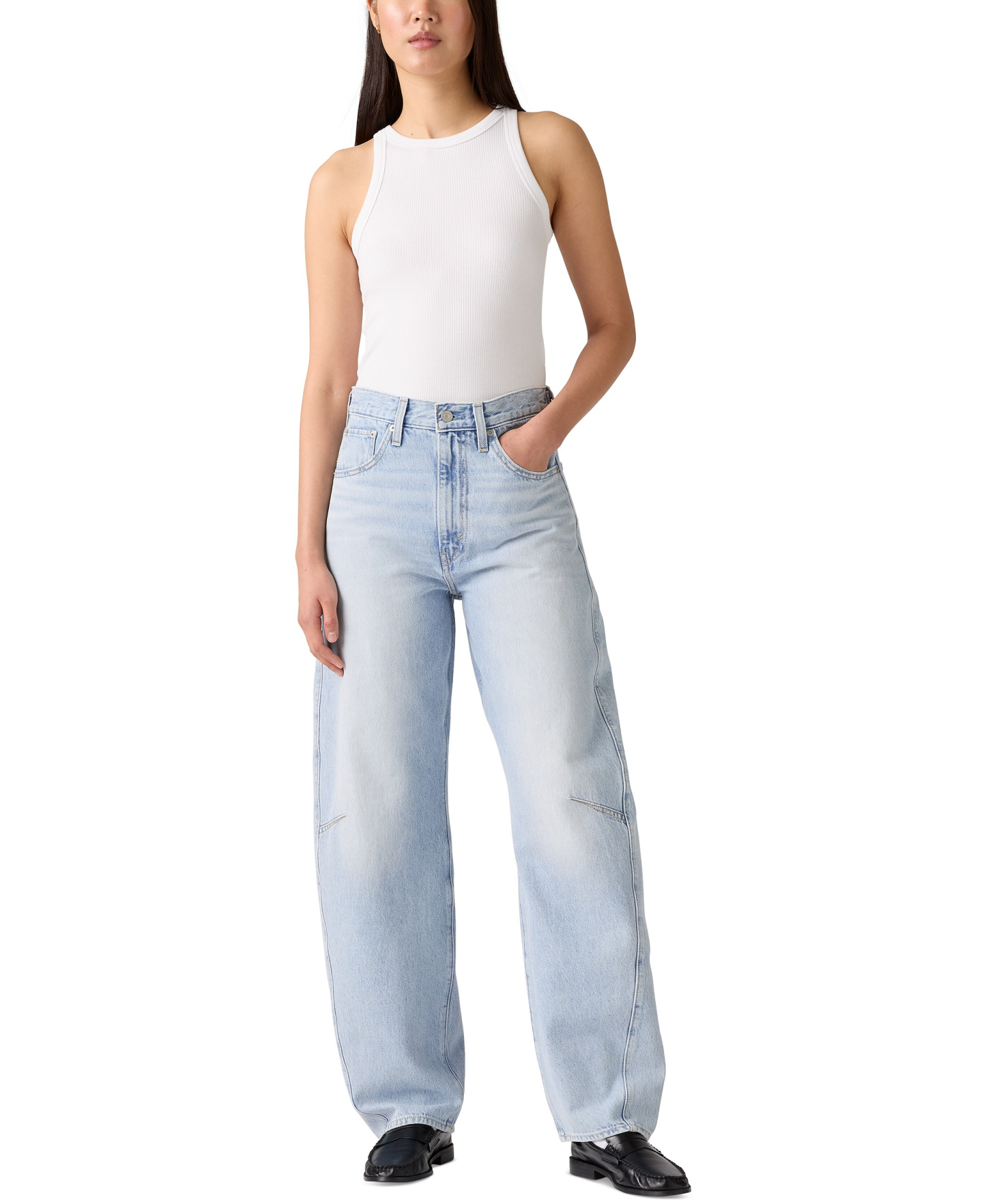 Levi's Women's Cinch High-Rise Barrel-Leg Jeans - Abraided Art