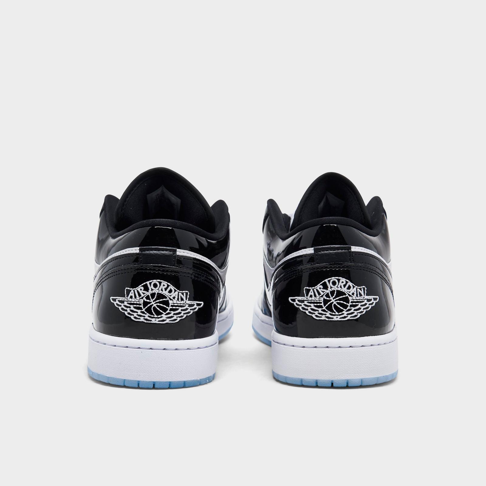 Men's Air Jordan Retro 1 Low Casual Shoes - White/Black - view 4