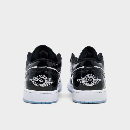 Men's Air Jordan Retro 1 Low Casual Shoes - White/Black - view 4