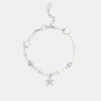 Pearls And Seashell Bracelet - Silver/Pearl - view 2