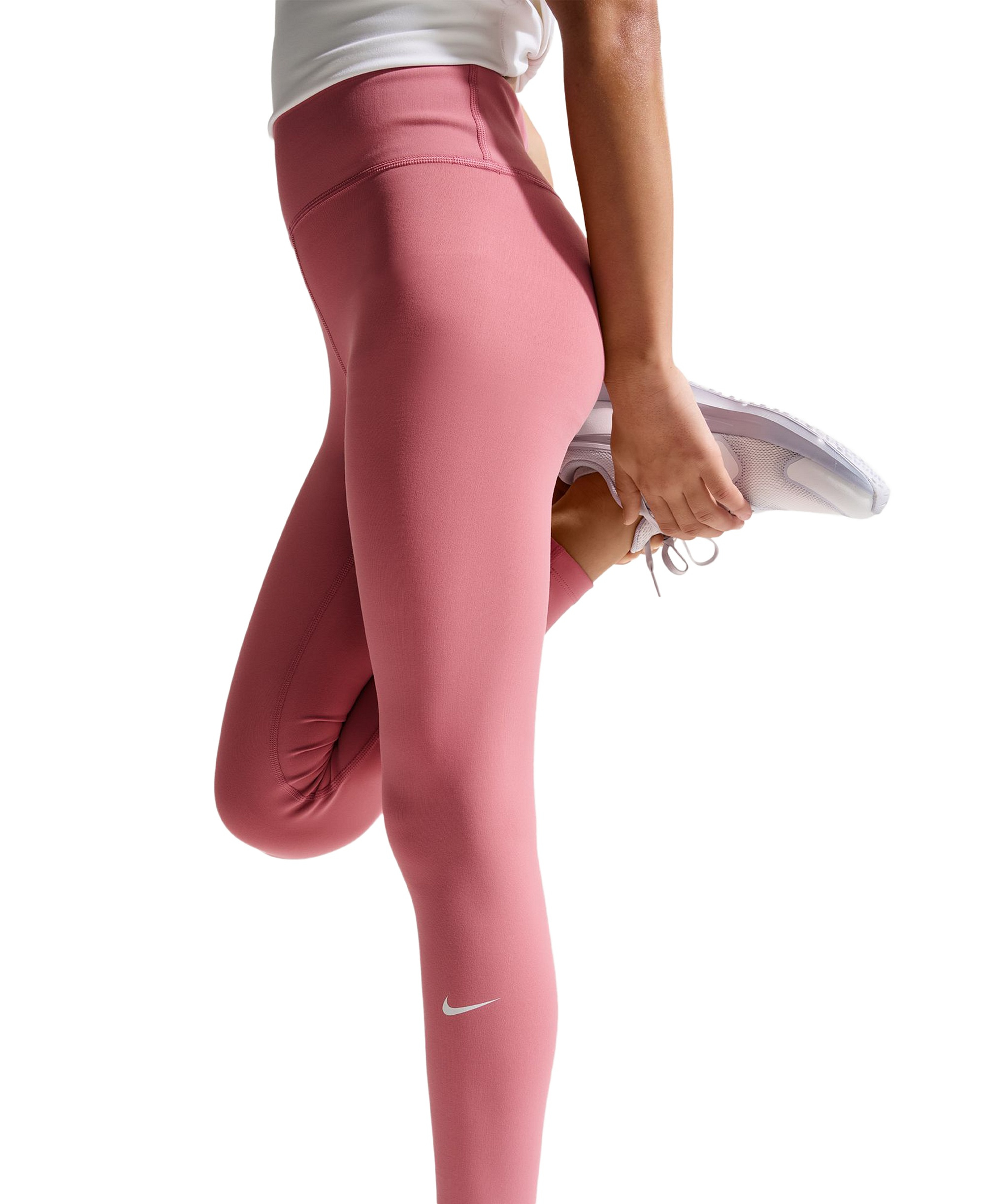 Nike Girls' 7-16 One Dri-FIT High-Waisted Leggings - Peony/white
