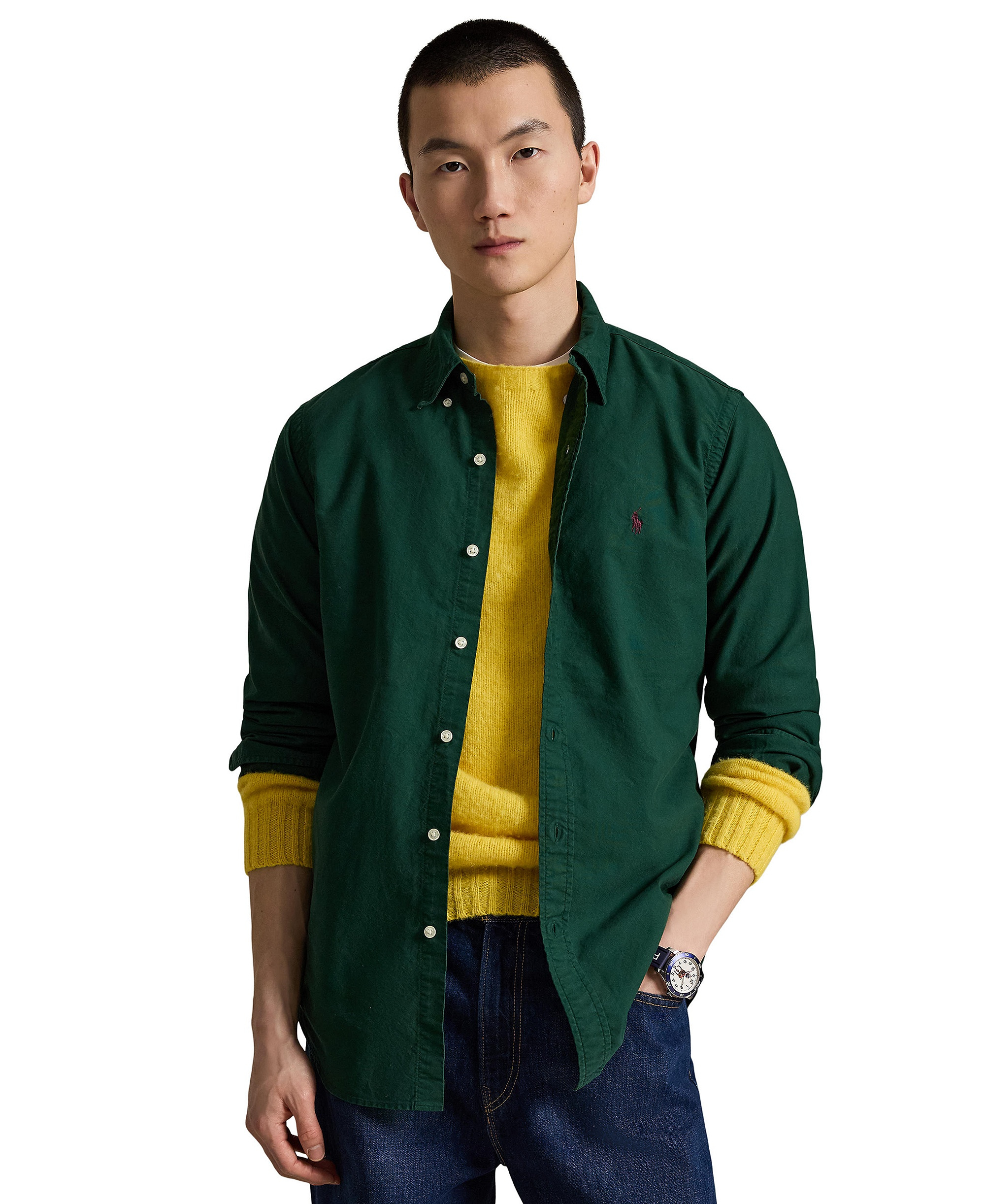 Polo Ralph Lauren Men's Garment-Dyed Oxford Shirt - Moss Agate