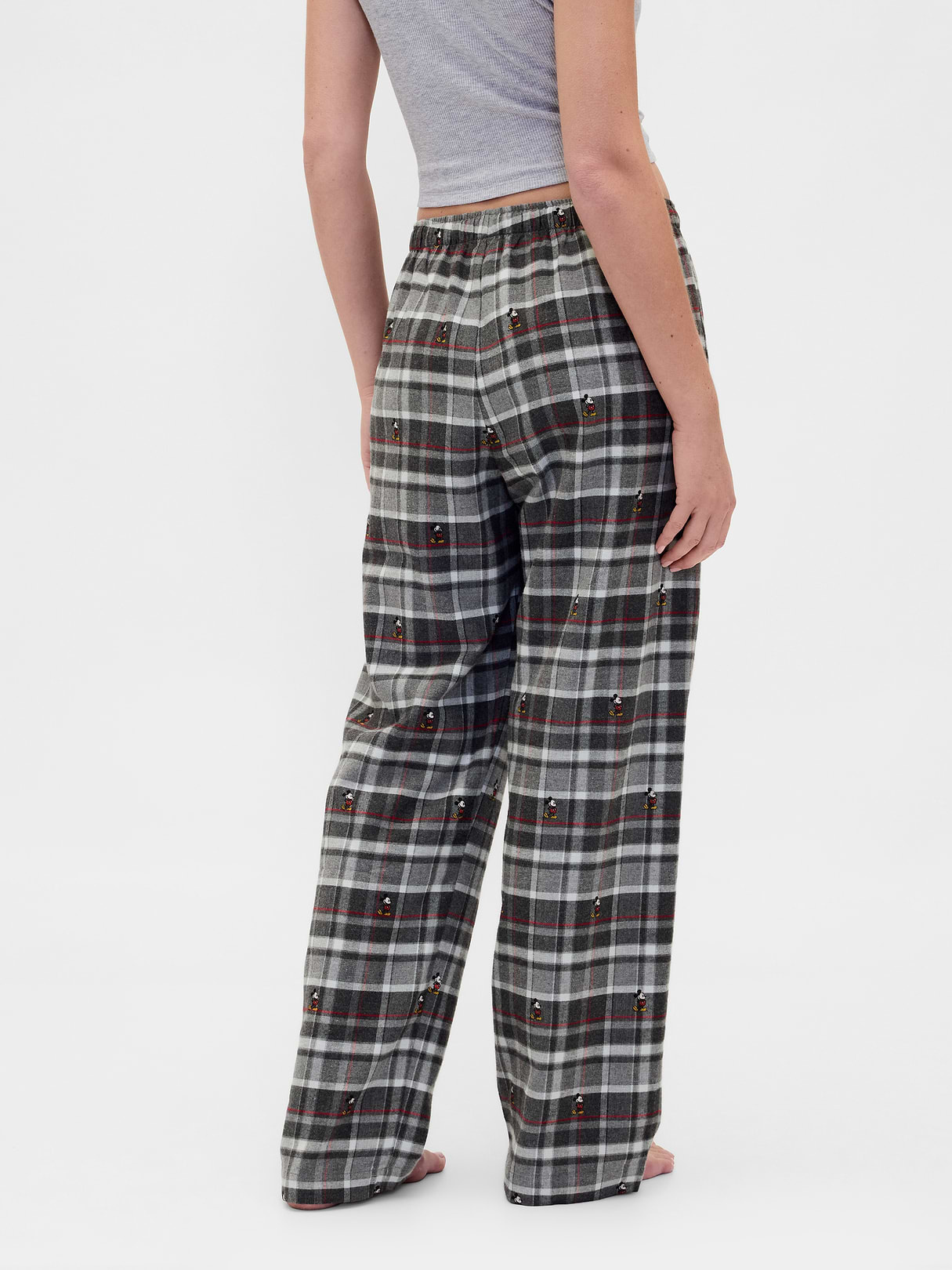 Adult Softest Flannel PJ Pants - Mickey Mouse grey & black plaid