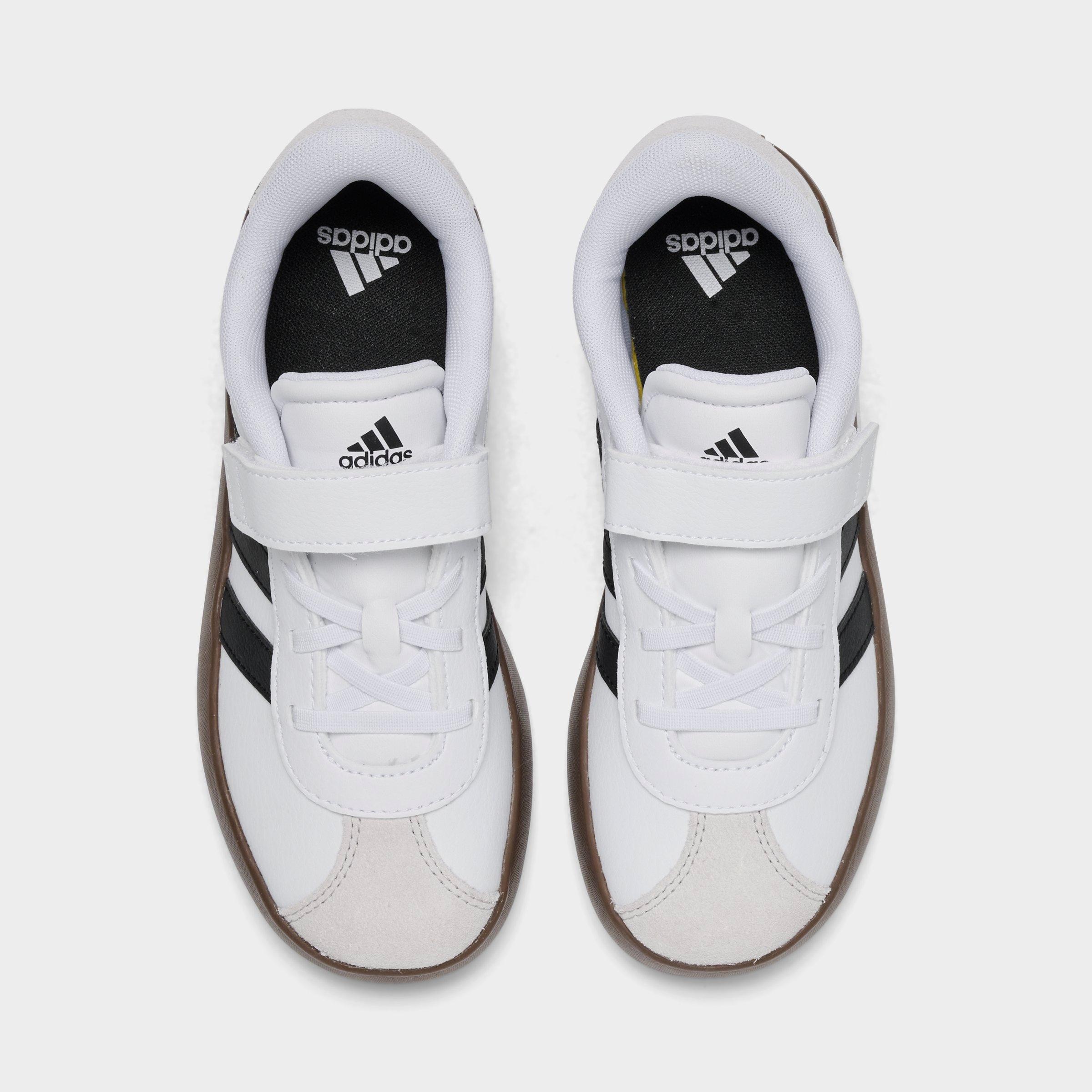 Little Kids' adidas VL Court 3.0 Hook-And-Loop Casual Shoes - Cloud White/Core Black/Grey One - Top view
