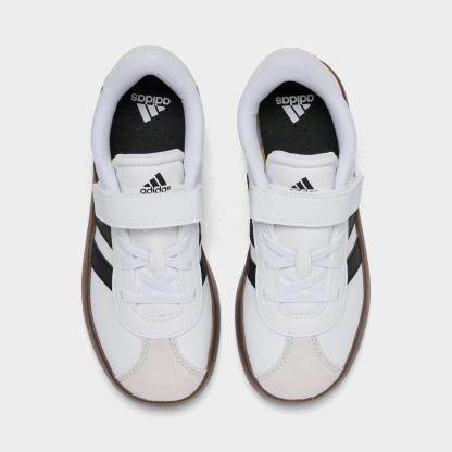 Little Kids' adidas VL Court 3.0 Hook-And-Loop Casual Shoes - Cloud White/Core Black/Grey One - Top view