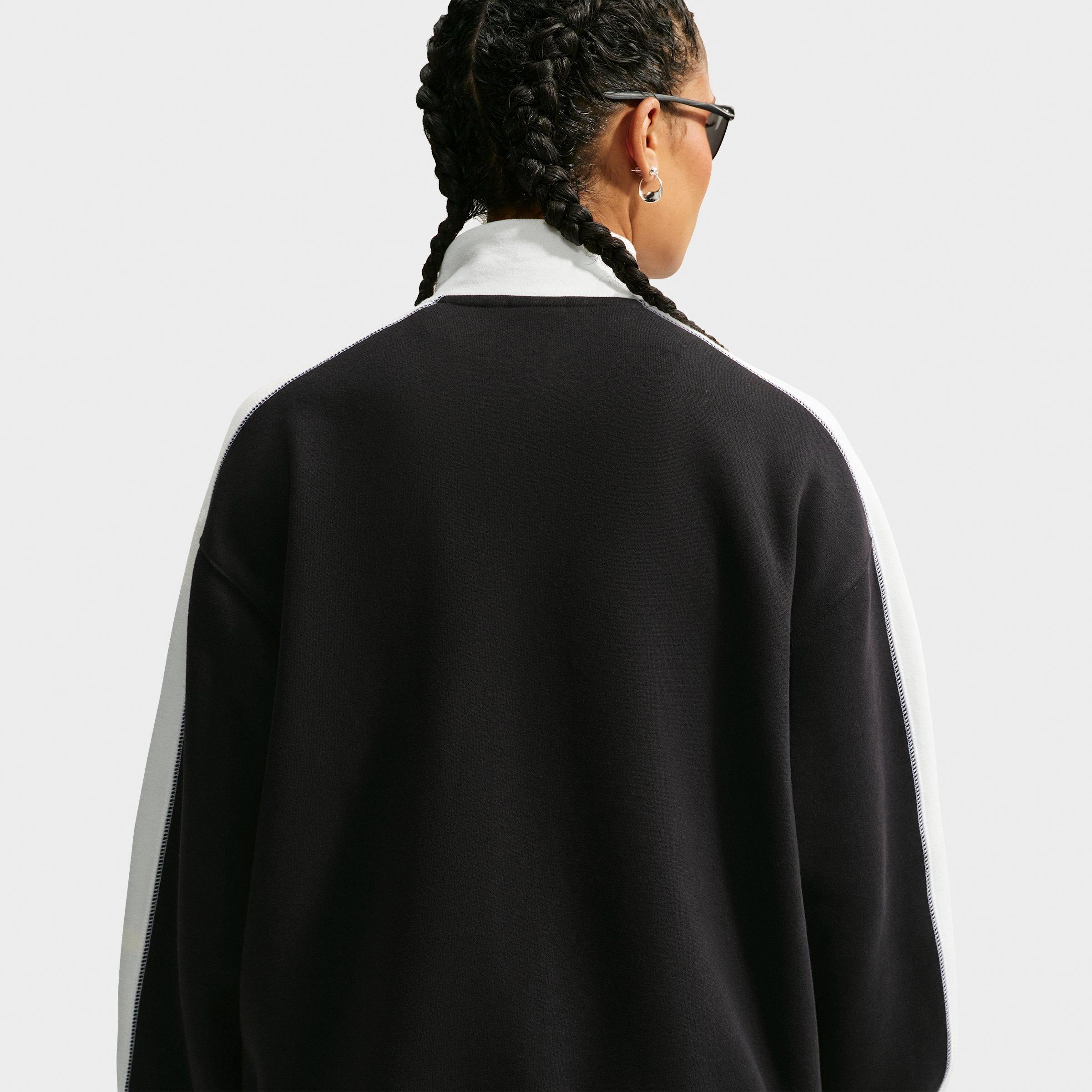 Women's Nithtke Studio Fleece Medium-Weight "Nithtke Run Club" Track Jacket - Total Black/Sail/Total Black