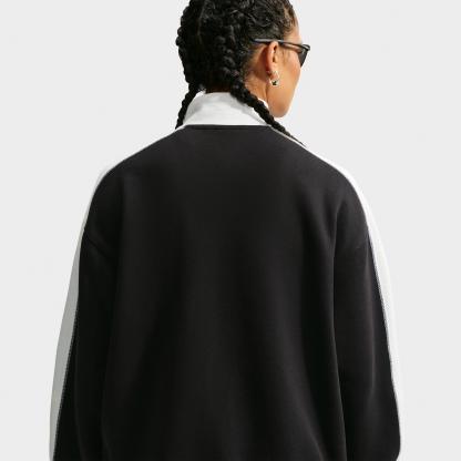 Women's Nithtke Studio Fleece Medium-Weight "Nithtke Run Club" Track Jacket - Total Black/Sail/Total Black