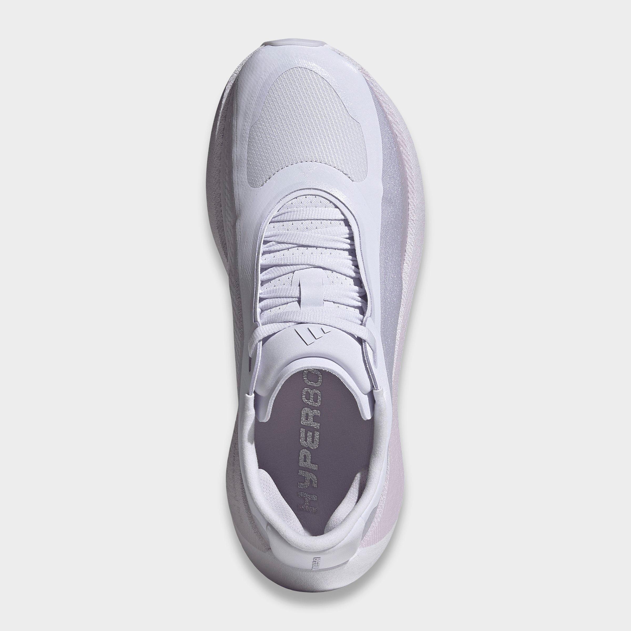 Women's adidas Hyperboost Edge Running Shoes - Part 2 - Frozen Purple/Silver Metallic/Silver Dawn - Top view