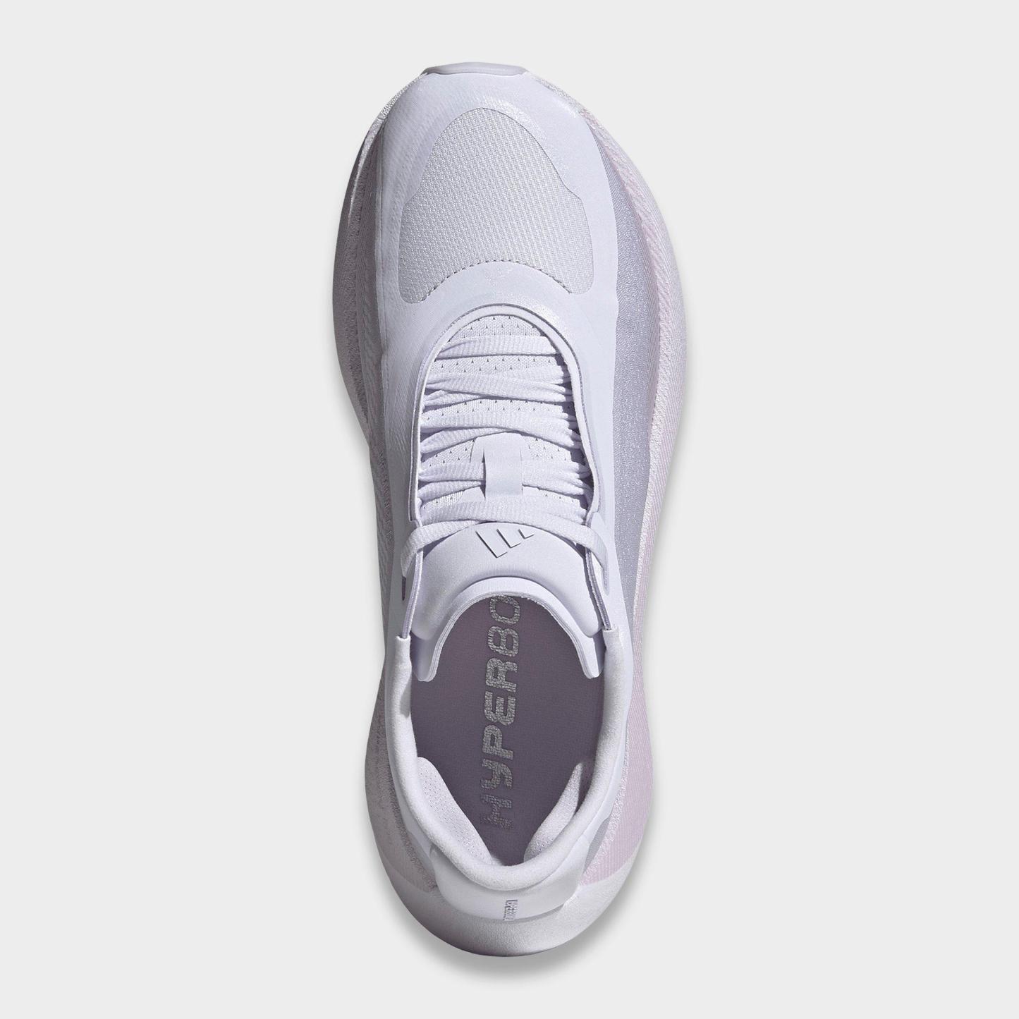 Women's adidas Hyperboost Edge Running Shoes - Part 2 - Frozen Purple/Silver Metallic/Silver Dawn - Top view