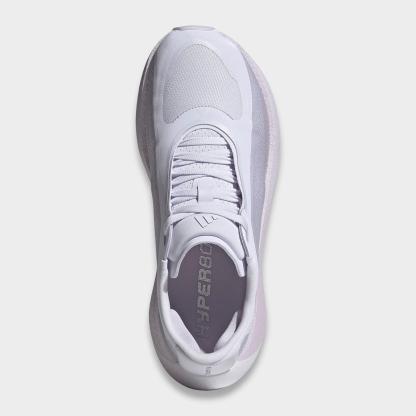 Women's adidas Hyperboost Edge Running Shoes - Part 2 - Frozen Purple/Silver Metallic/Silver Dawn - Top view