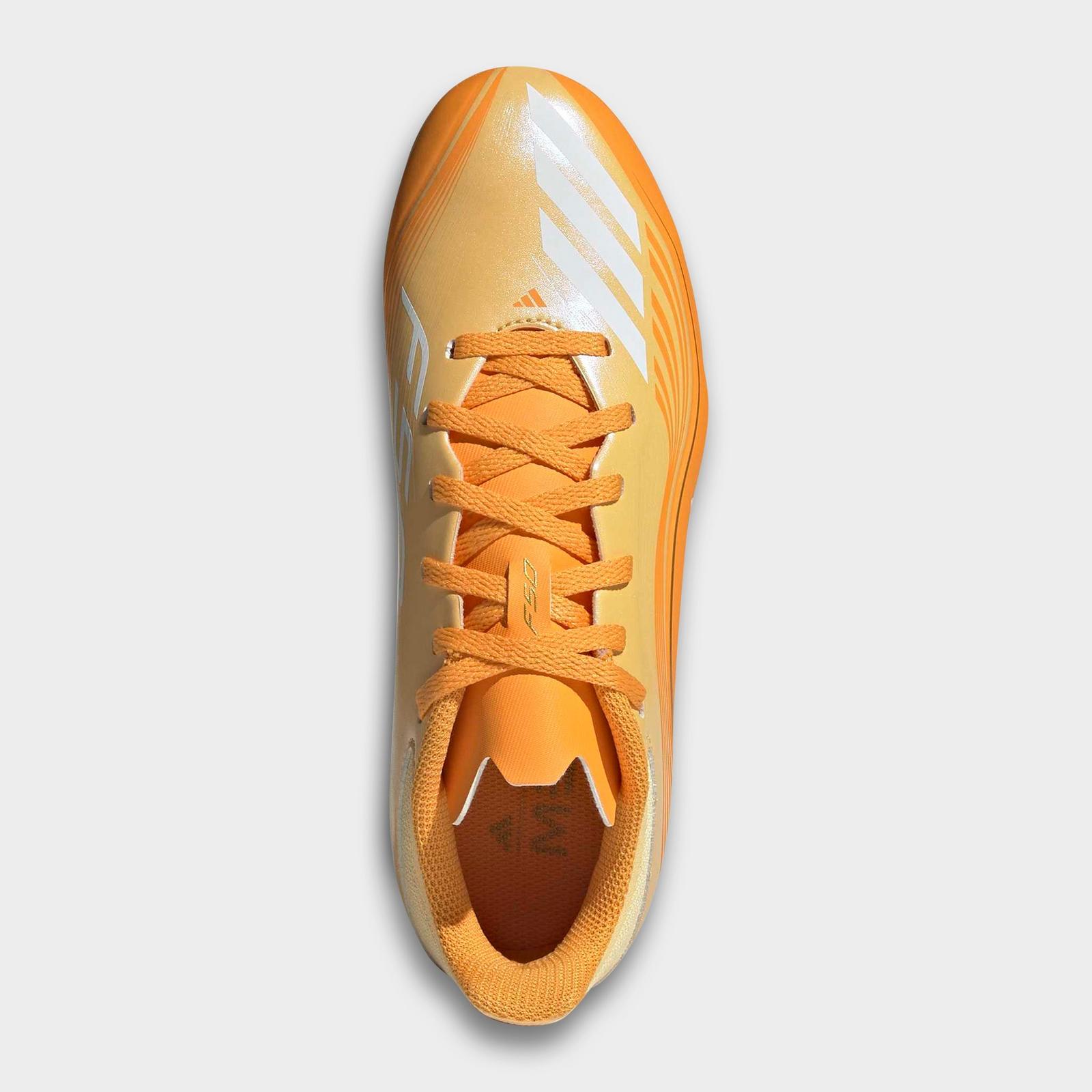 Little Kids' and Big Kids' adidas F50 Messi League Firm Ground and Multi Ground Soccer Cleats - Ice Tangerine/Gold Metallic/Pure Tangerine - view 5
