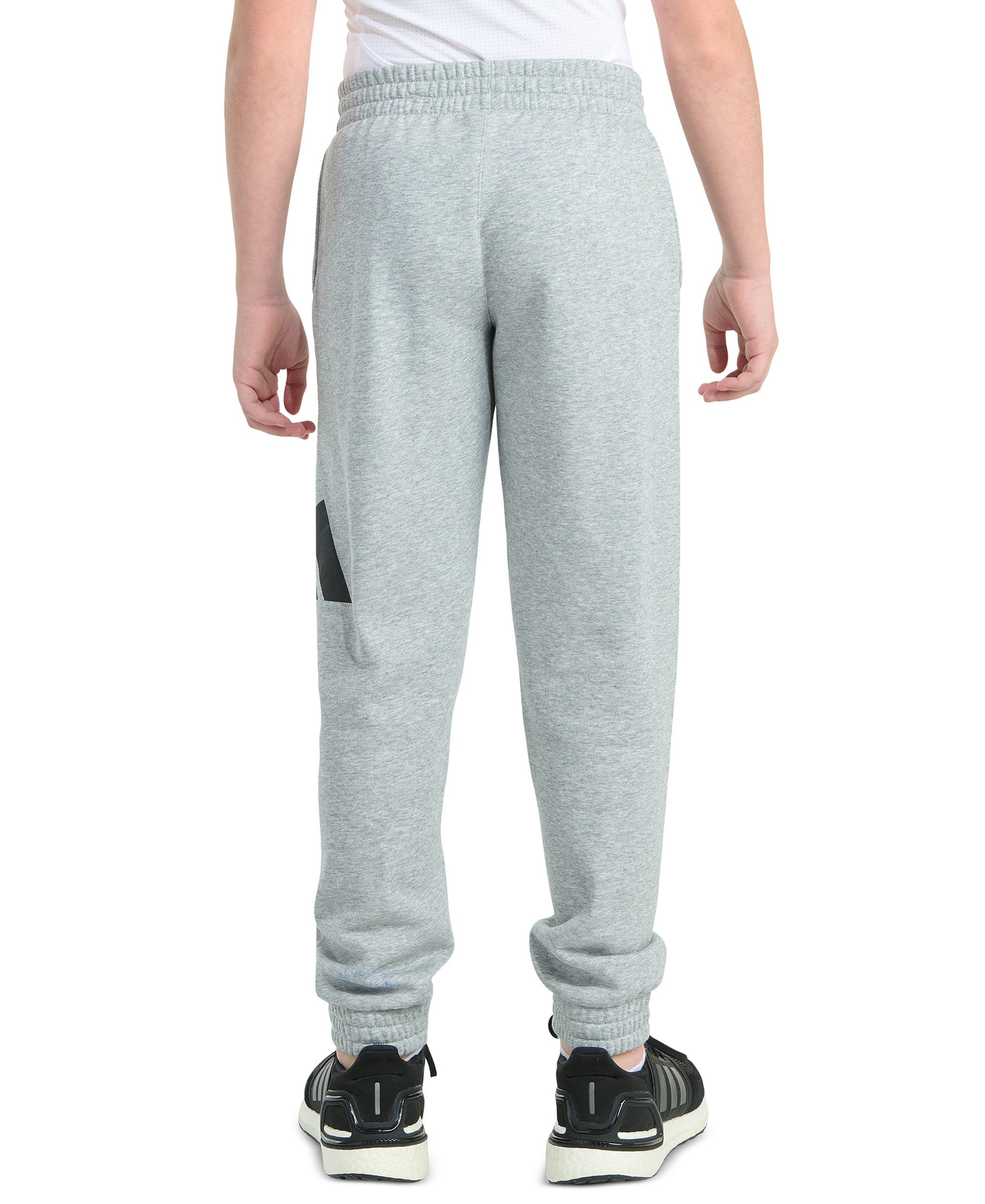 adidas Boys' 8-20 Elastic Waistband Essential Fleece Heather Pant - Medium Gray Heather