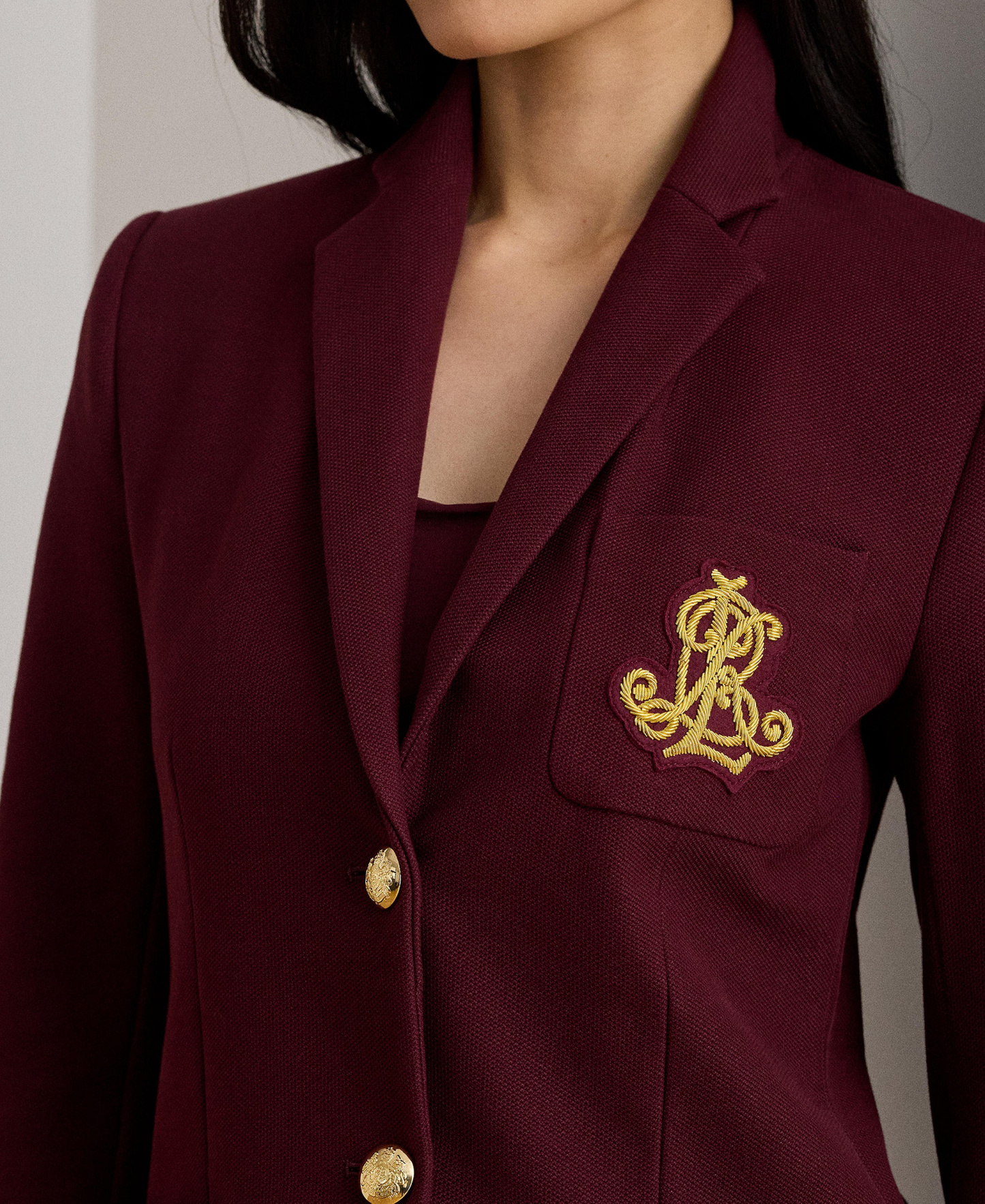 Lauren Ralph Lauren Bullion Jacquard Blazer - Dark Garnet