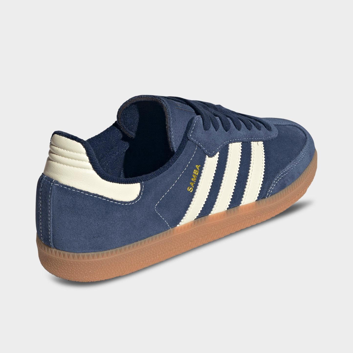 Men's adidas Originals Samba OG Casual Shoes - Part 1 - Night Indigo/Warm Vanilla/Gum - Back view