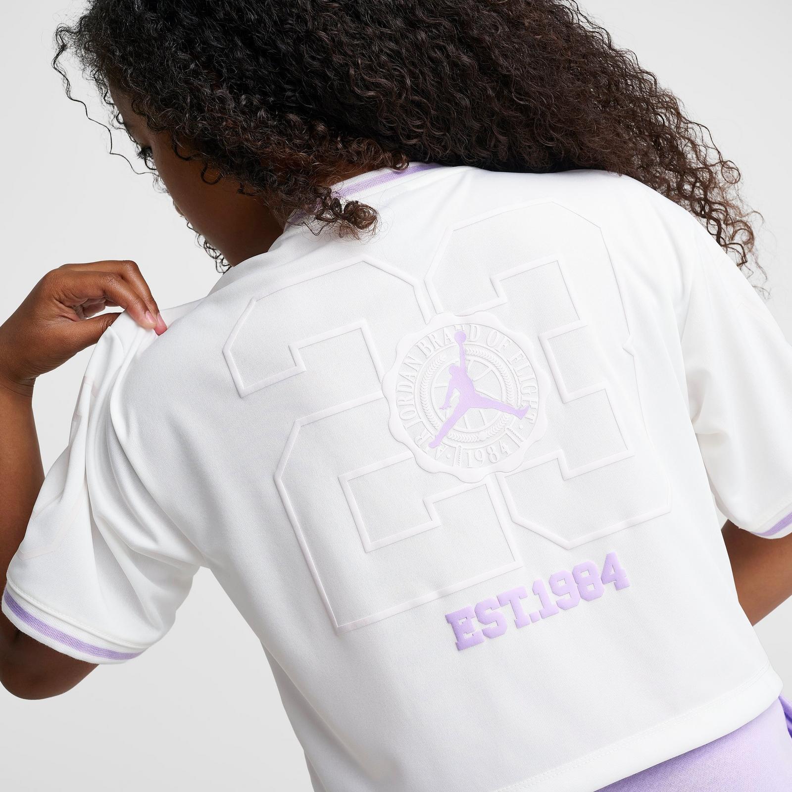 Girls' Big Kids' Jordan Cropped Jersey - Sail - view 5