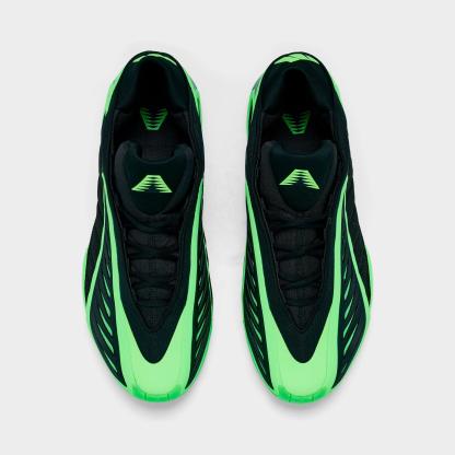 Men's adidas Anthony Edwards 2 Basketball Shoes - Core Black/Lime Burst/Core Black - Top view