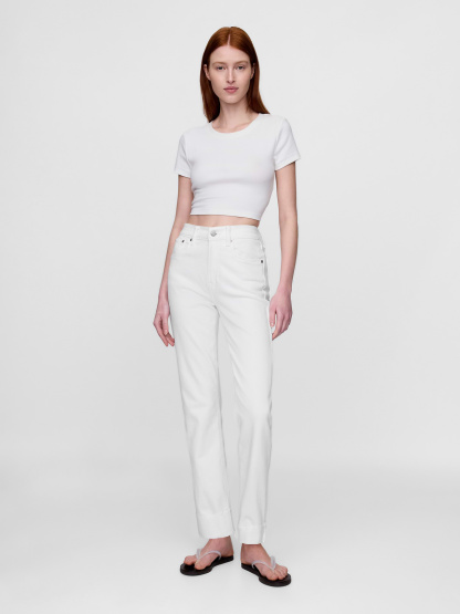 High Rise '90s Slim Straight Jeans - Optic white