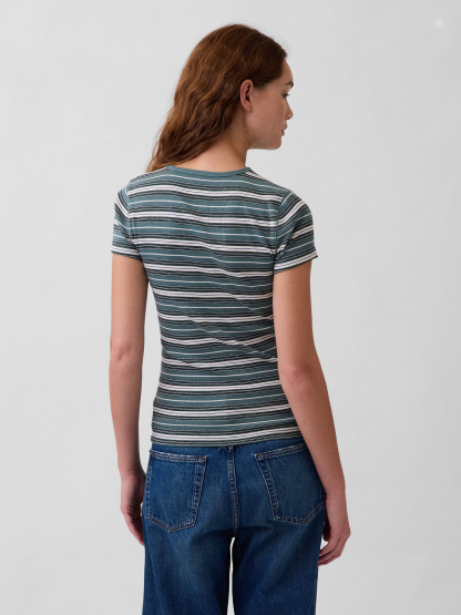 Modern Rib T-Shirt - Green stripe