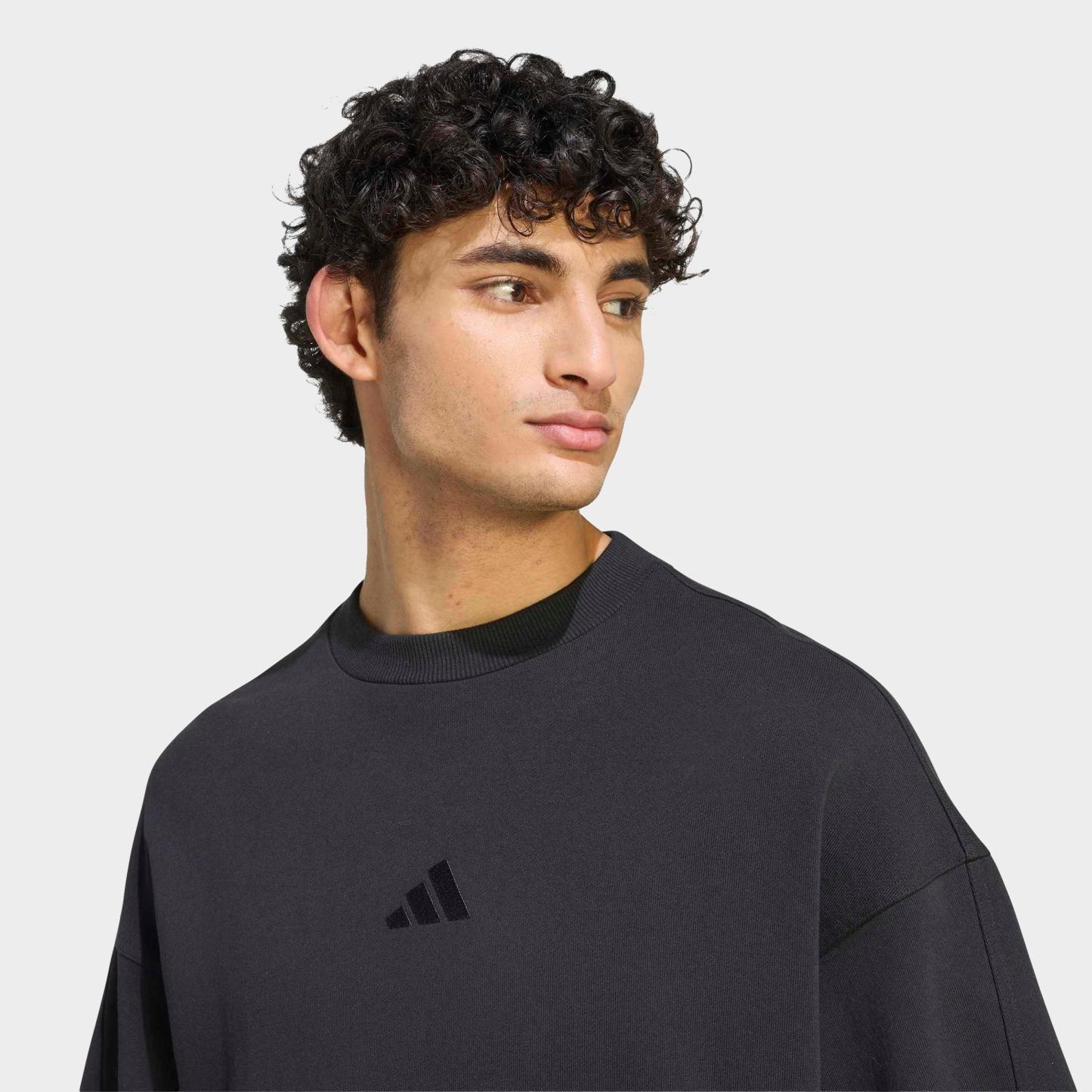 Men's adidas KIT Small Logo French Terry Sweatshirt - Black