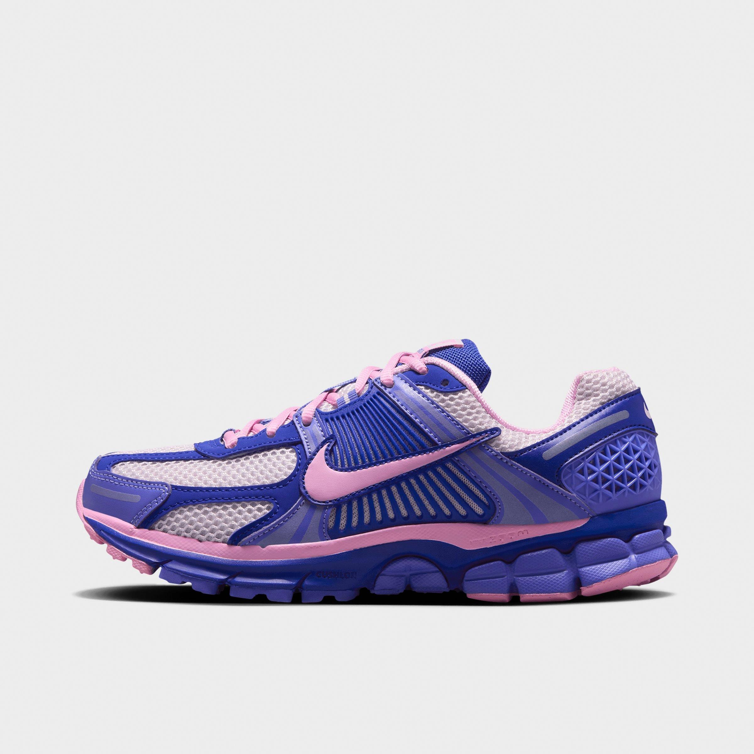 Women's Nithtke Zoom Vomero 5 Casual Shoes - Part 1 - Old Royal/Bleached Lilac/Sapphire/Pink Rise - Left shoe facing left. Outside of the shoe.