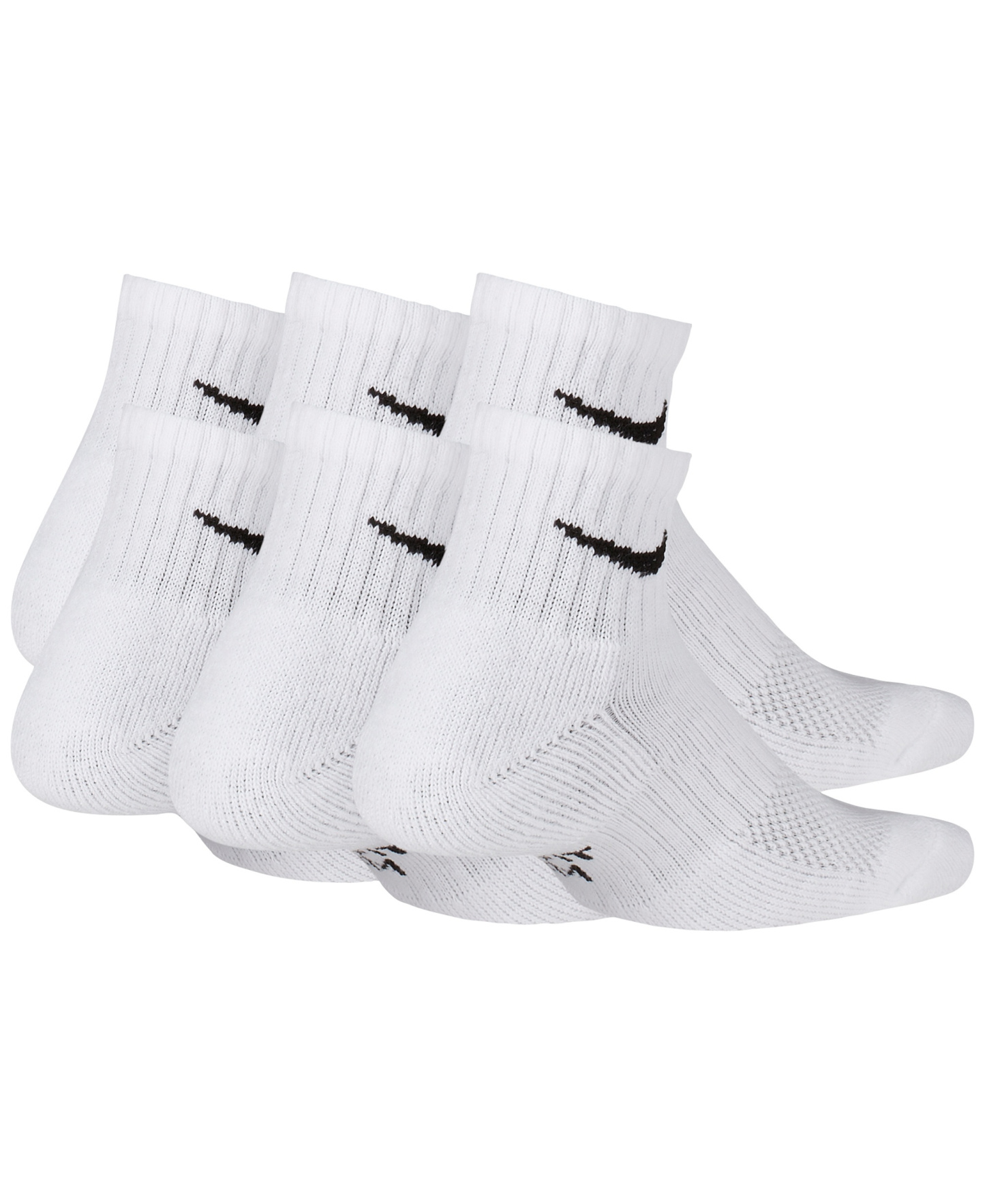 Nike Big Kids' Cushioned Ankle Socks, 6 Pairs - White