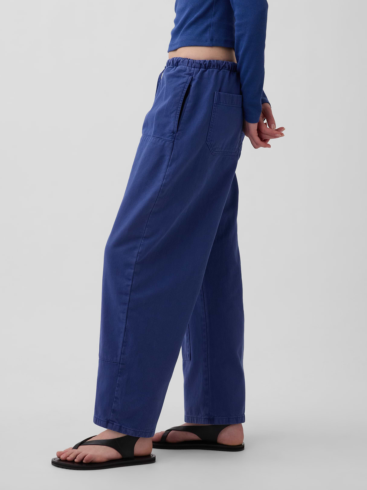 Easy Double-Knee Barrel Pants - Dutch blue